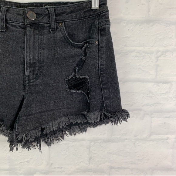 AEROPOSTALE High Waisted Shorty Black Denim Shorts - Picture 4 of 12